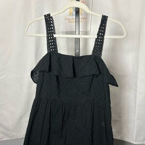 J. Crew Black Swiss Dot Ruffle Sundress